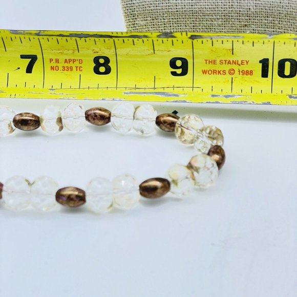 Clear and Brown Beaded Necklace Silver Tone Classic Career Cosplay LARP Gift - Picture 6 of 7